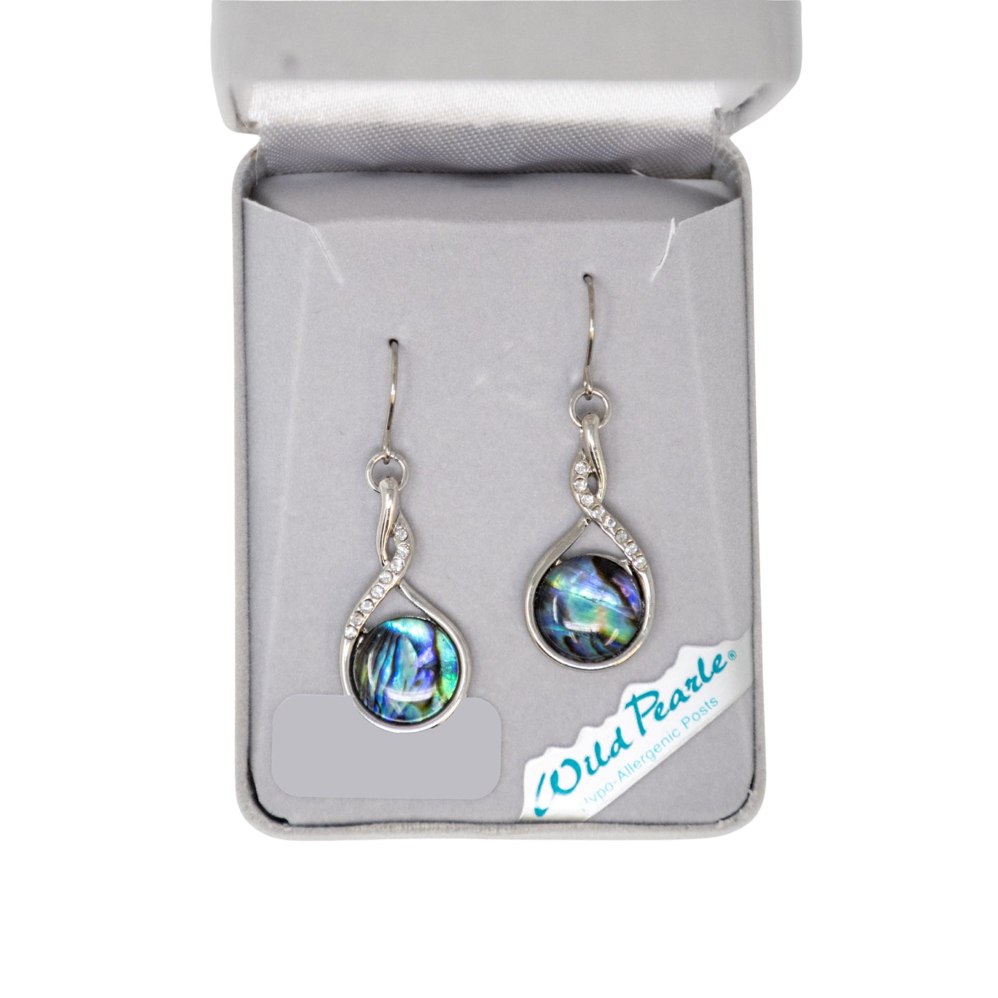 Pair of silver earrings with colorful accents