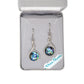 Pair of silver earrings with colorful accents