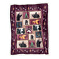 Throw blanket with bears and pine cone design