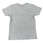 Back of a gray t-shirt on a white background
