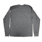 Back view of gray long sleeve with Ketchikan text on sleeve