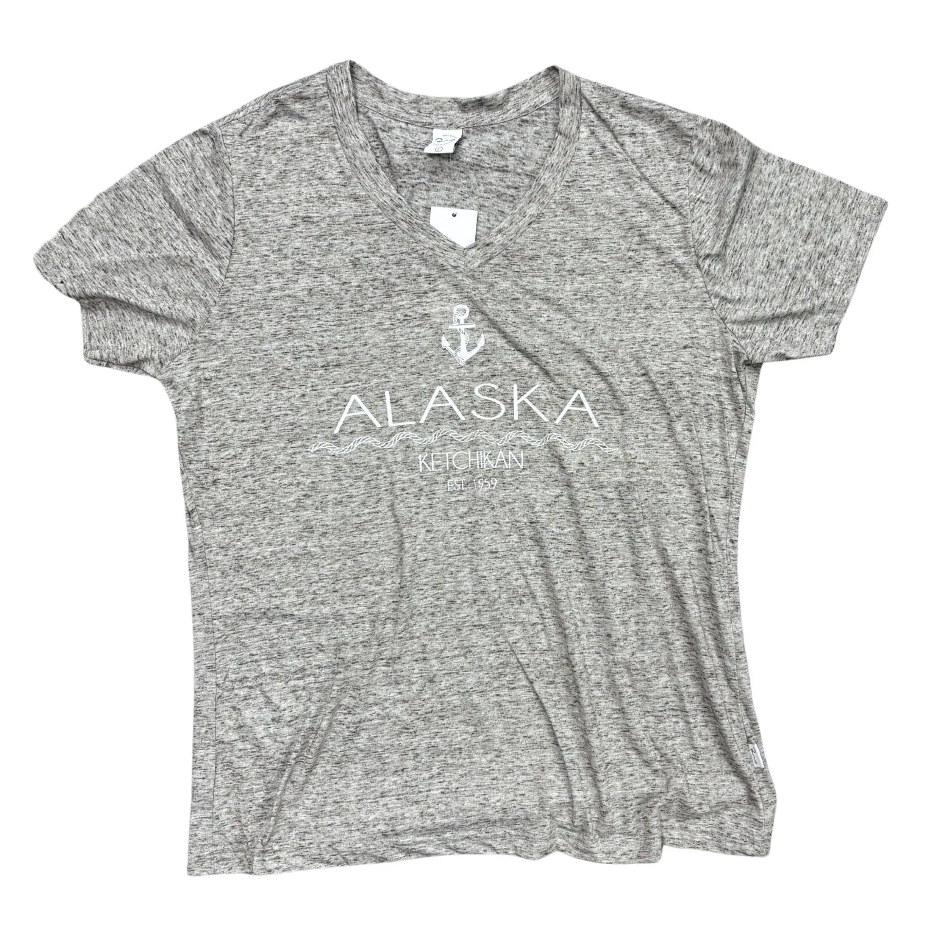Gray t-shirt with 'Alaska Ketchikan' text and anchor graphic on a white background