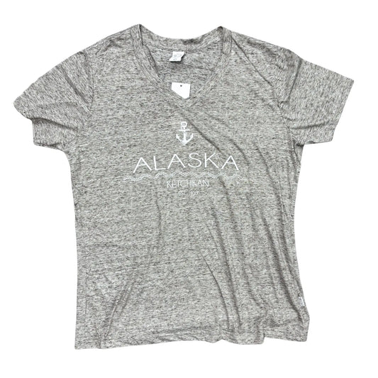 Gray t-shirt with 'Alaska Ketchikan' text and anchor graphic on a white background