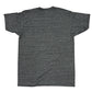 Back of gray t-shirt on a white background