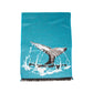 Teal scarf with a whale design