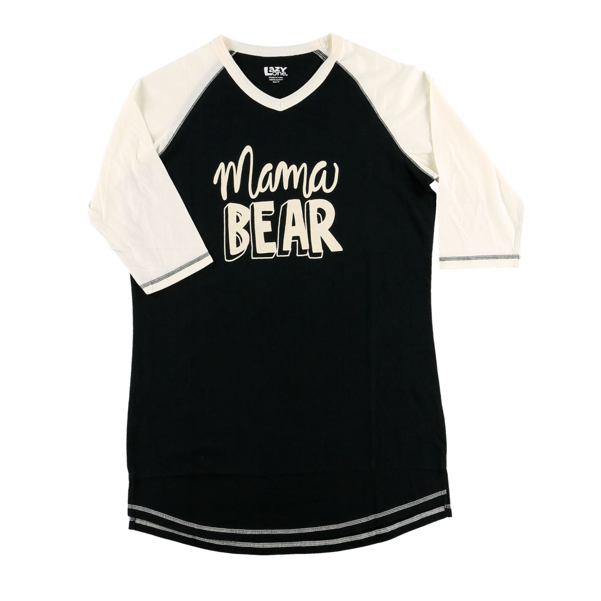 Black and white tee with mama bear text