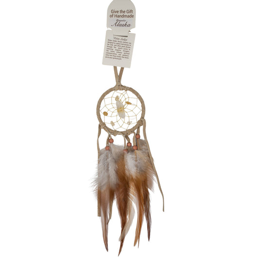 Tan dreamcatcher with feathers 