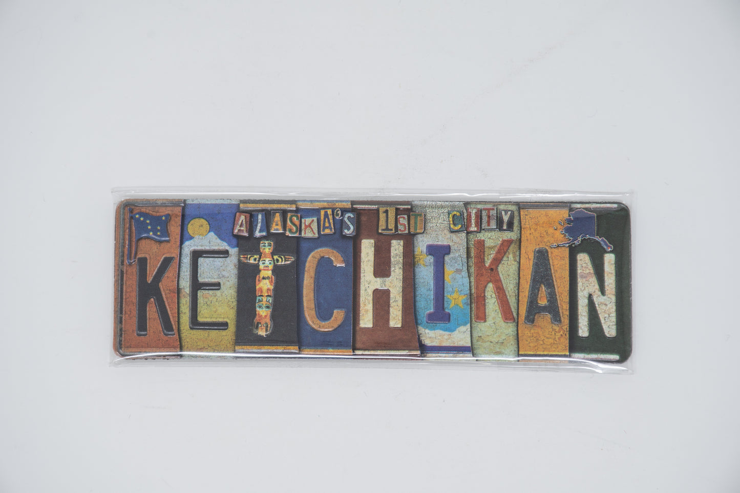KETCHIKAN LICENSE PLATE EMBOSSED MAGNET