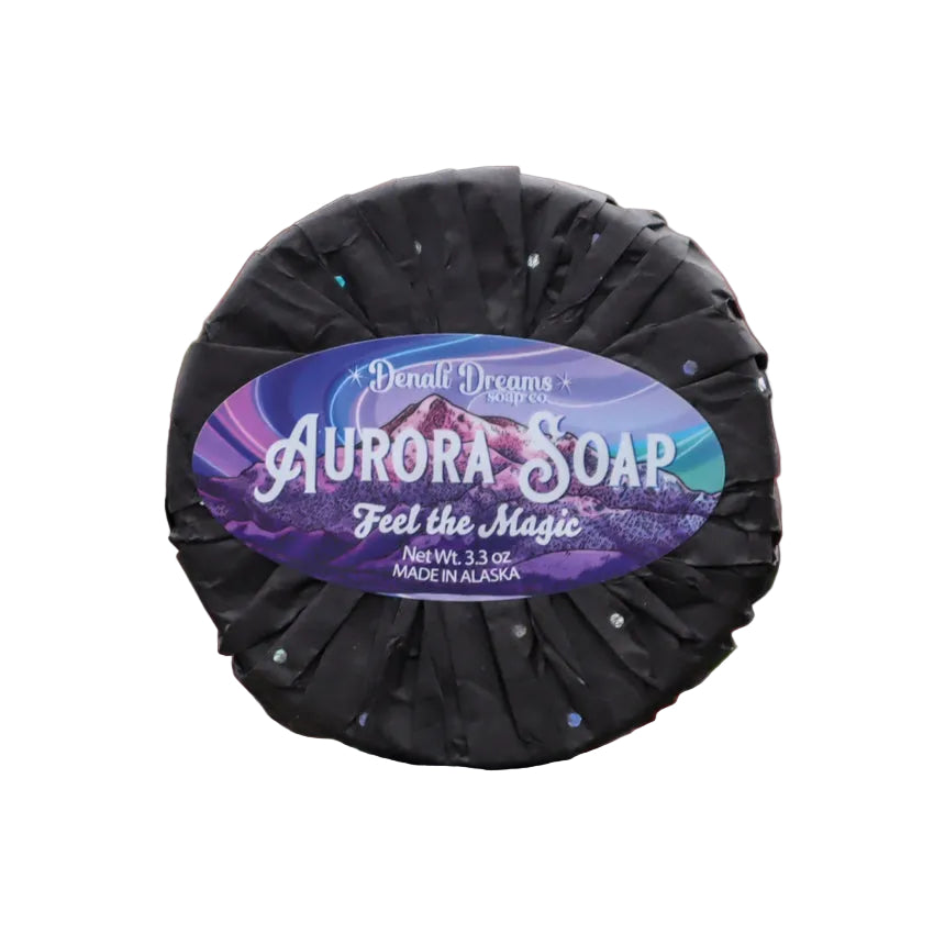Soap bar in black packaging with 