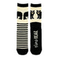Two socks with bear designs on a white background