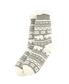 Gray sock with white bear pattern on a white background