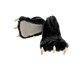 Black plush paw slippers with claws on a white background
