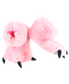 Pink plush paw slippers on a white background