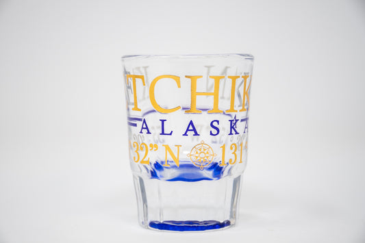 BLUE BOTTOM ALASKA SHOT GLASS