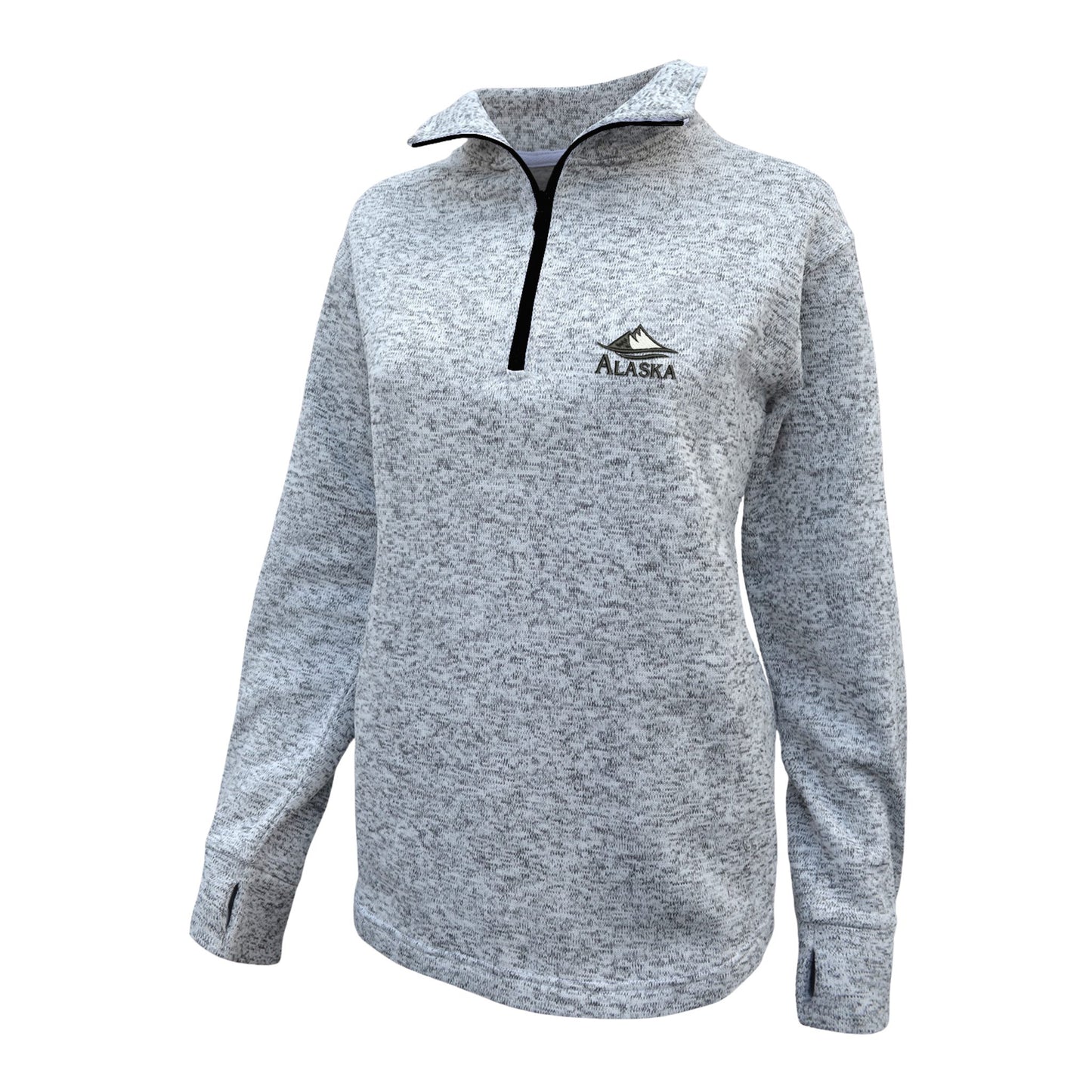 Gray quarter zip with alaska logo