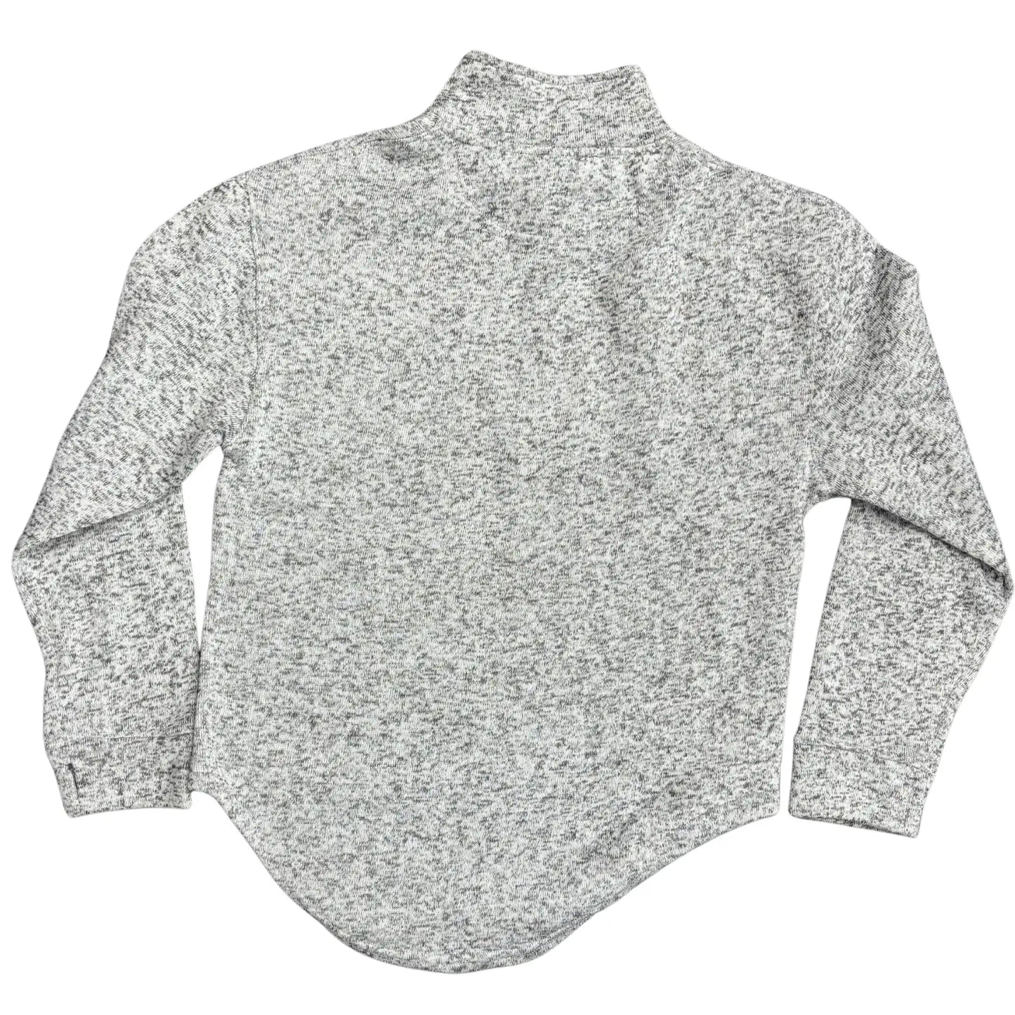 Back of gray quarter Zip
