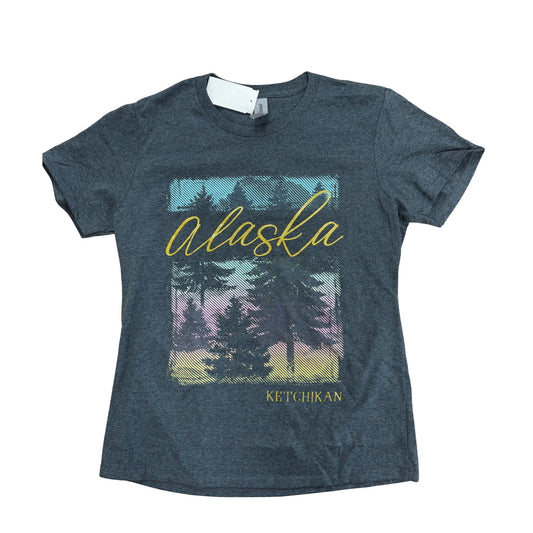 Gray t-shirt with 'Alaska Ketchikan' graphic on a white background