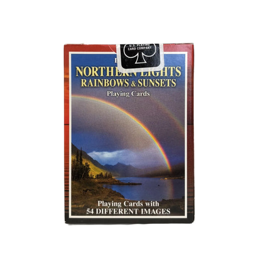 Playing card deck with Northern Lights and Rainbows & Sunsets design
