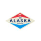 Alaska sticker with red and blue accents