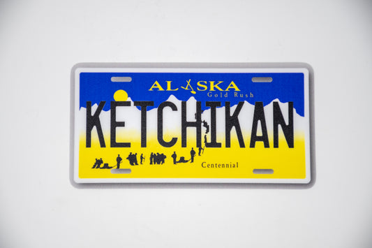 LICENSE PLATE W/ KETCHIKAN, AK STICKER