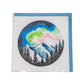 Northern lights and mountains note card