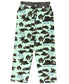 Pajama pants with bear pattern and "Bearly Awake" text 