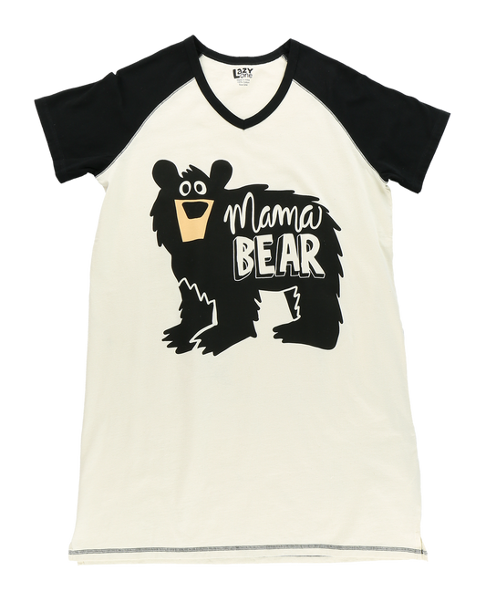T-shirt with 'Mama Bear' graphic design on a white background