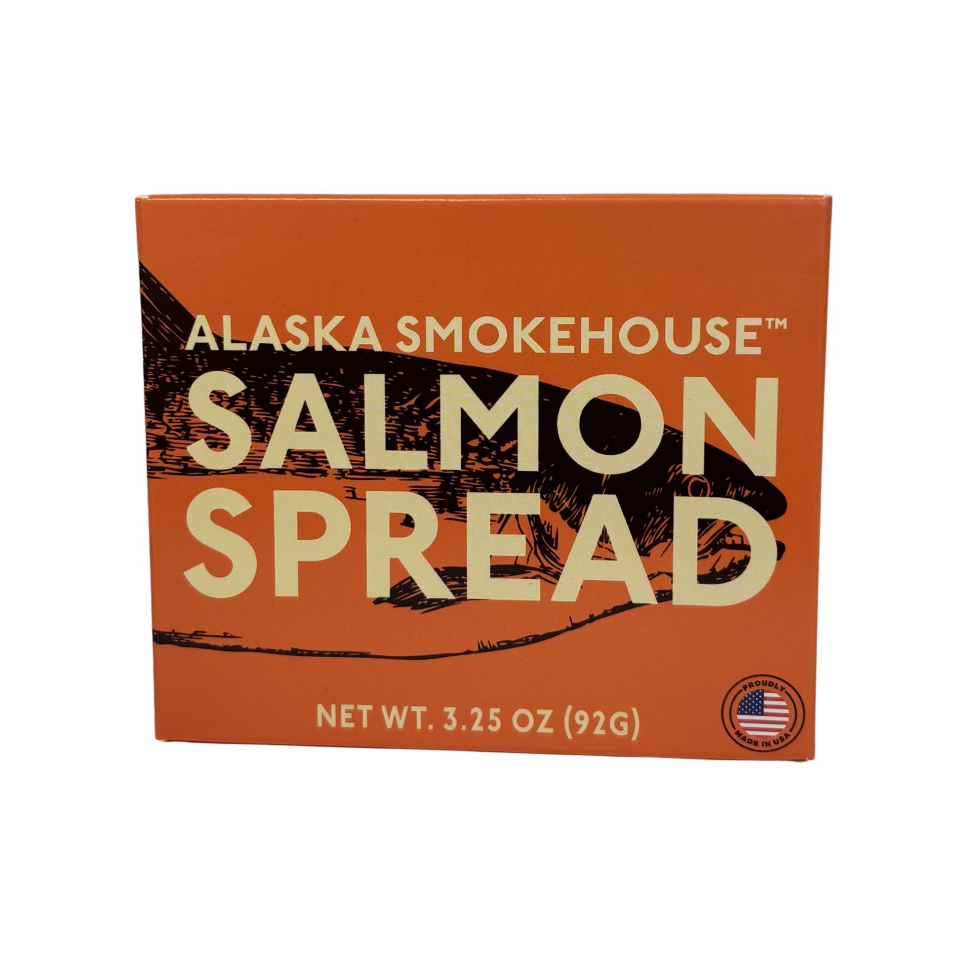 Alaska Smokehouse Salmon Spread packaging on a white background