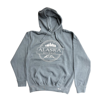  hoodie with 'Alaska Ketchikan' logo on 