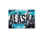 Alaska-themed decorative magnet with mountain and tree design 