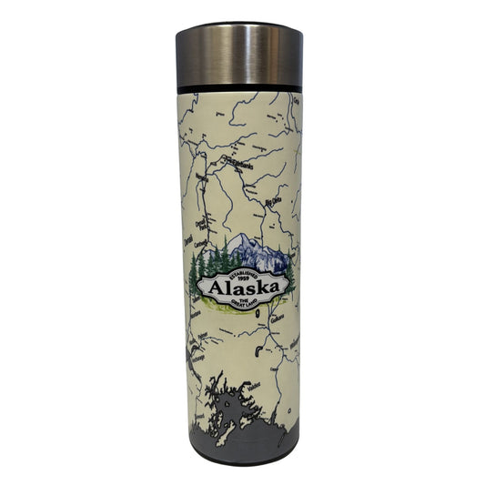 Thermal mug with Alaska map design