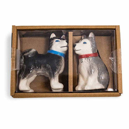 HUSKY PUP SALT AND PEPPER SHAKERS