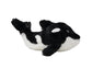 Black and white orca plush toy 