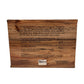 Ulu knife packaging with text and branding 