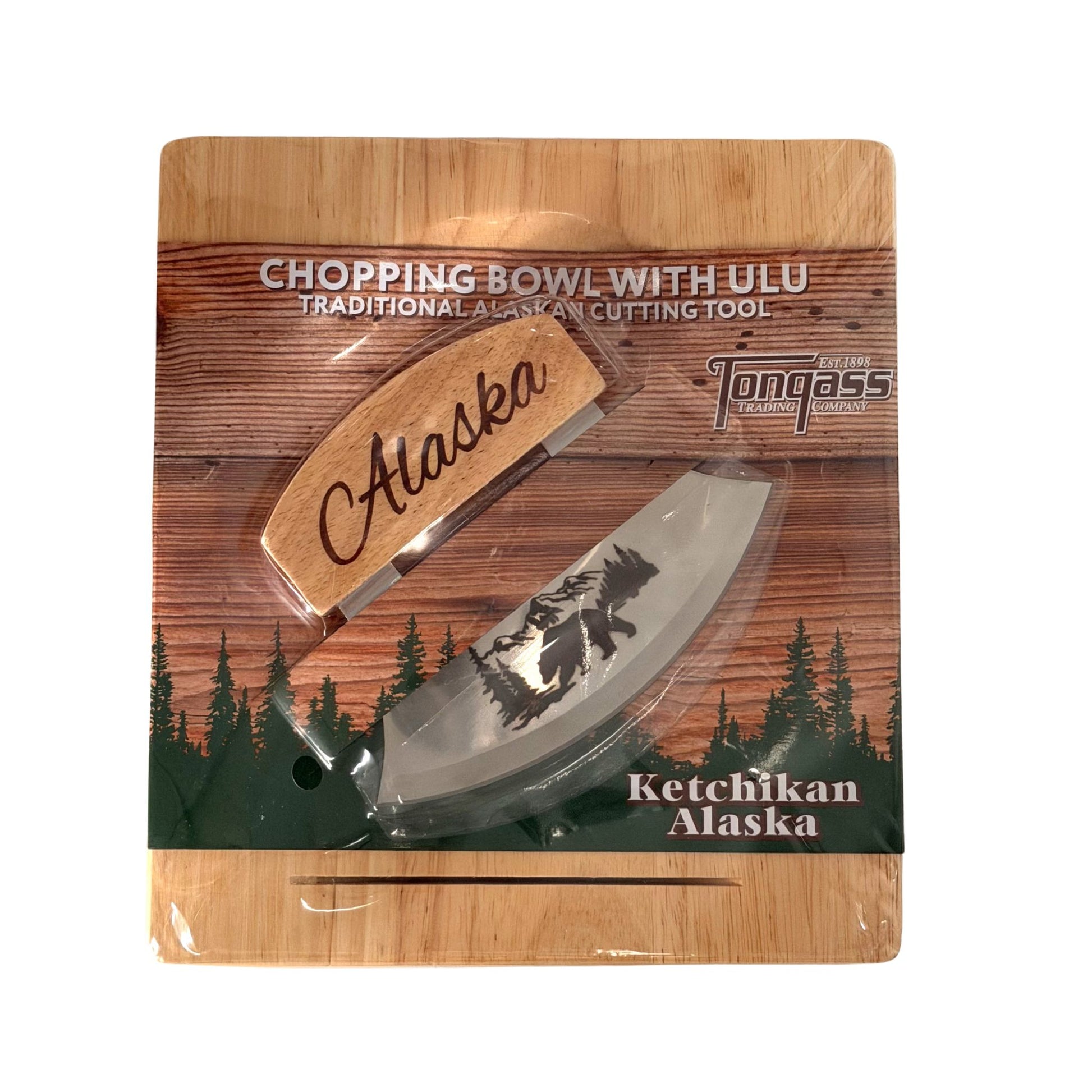 Chopping bowl with ulu knife 