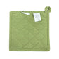 Green pot holder with a hanging loop