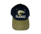 Black and green cap with embroidered fish and 'Alaska' text on a white background