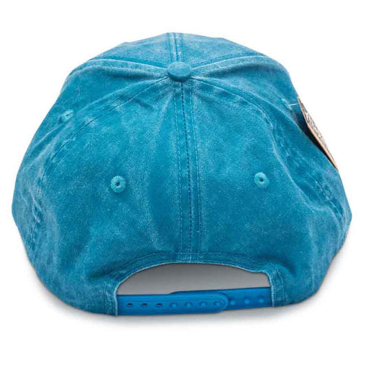 Back of blue cap on a white background