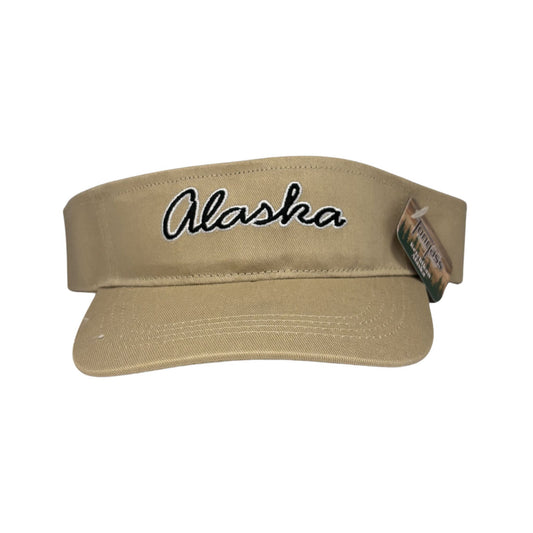 Beige visor with 'Alaska' embroidery on a white background