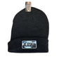 Black beanie with 'Alaska' patch on a white background