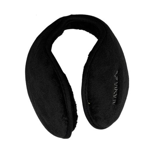Black ear muffs on a white background