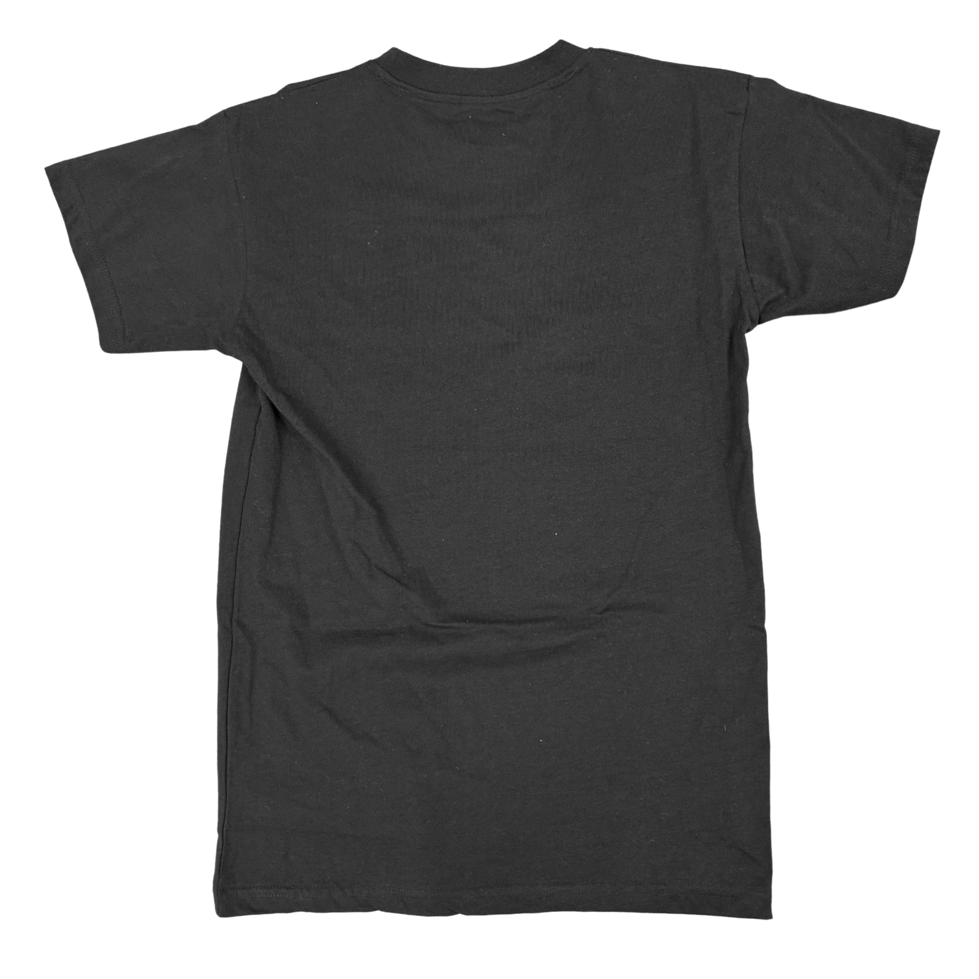 Black t-shirt on a white background