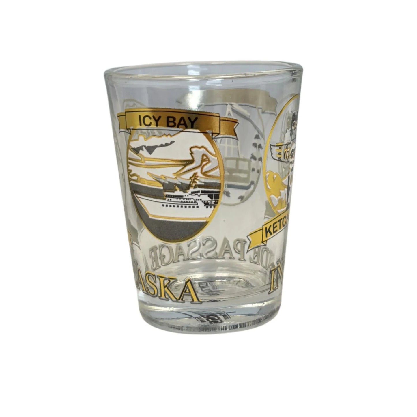 Inside Passage shot glass with icy bay design