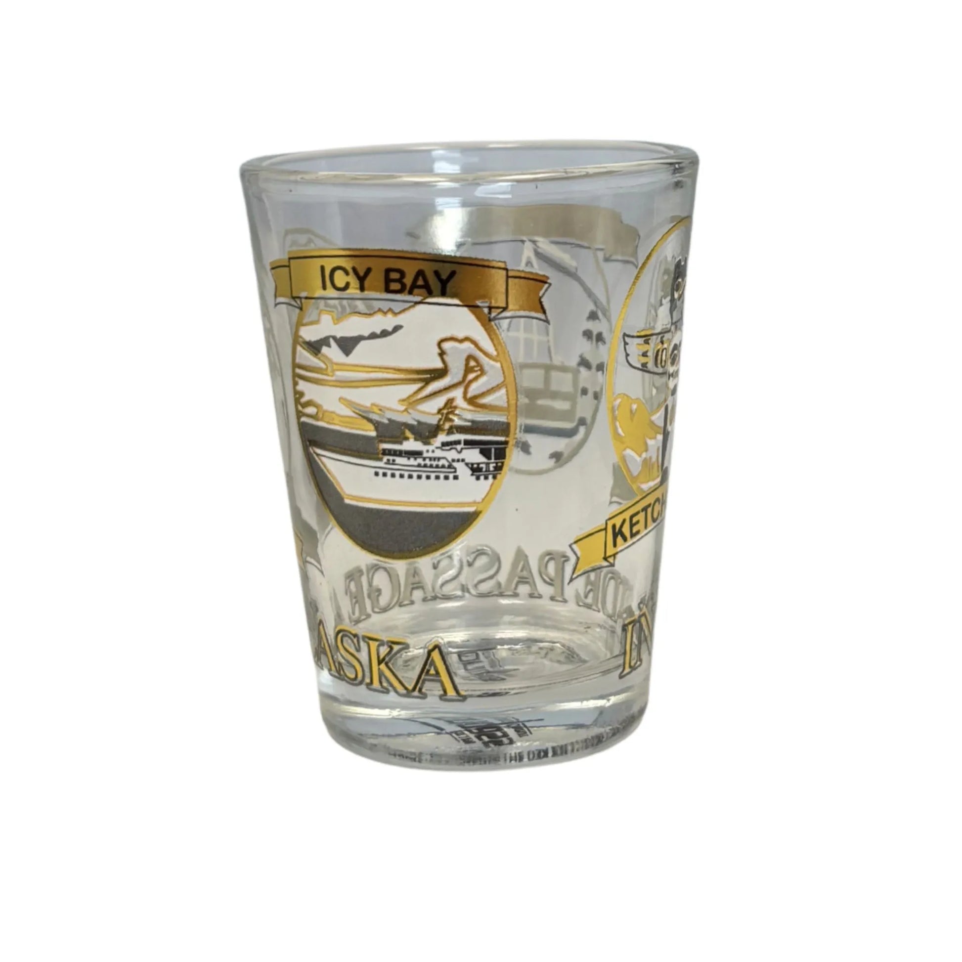 Inside Passage shot glass with icy bay design