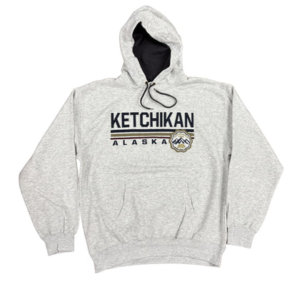 Grey hoodie with Ketchikan Alaska Text
