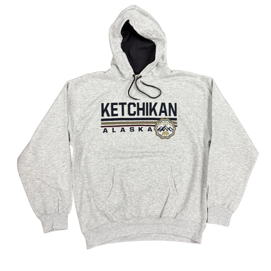 Grey hoodie with Ketchikan Alaska Text