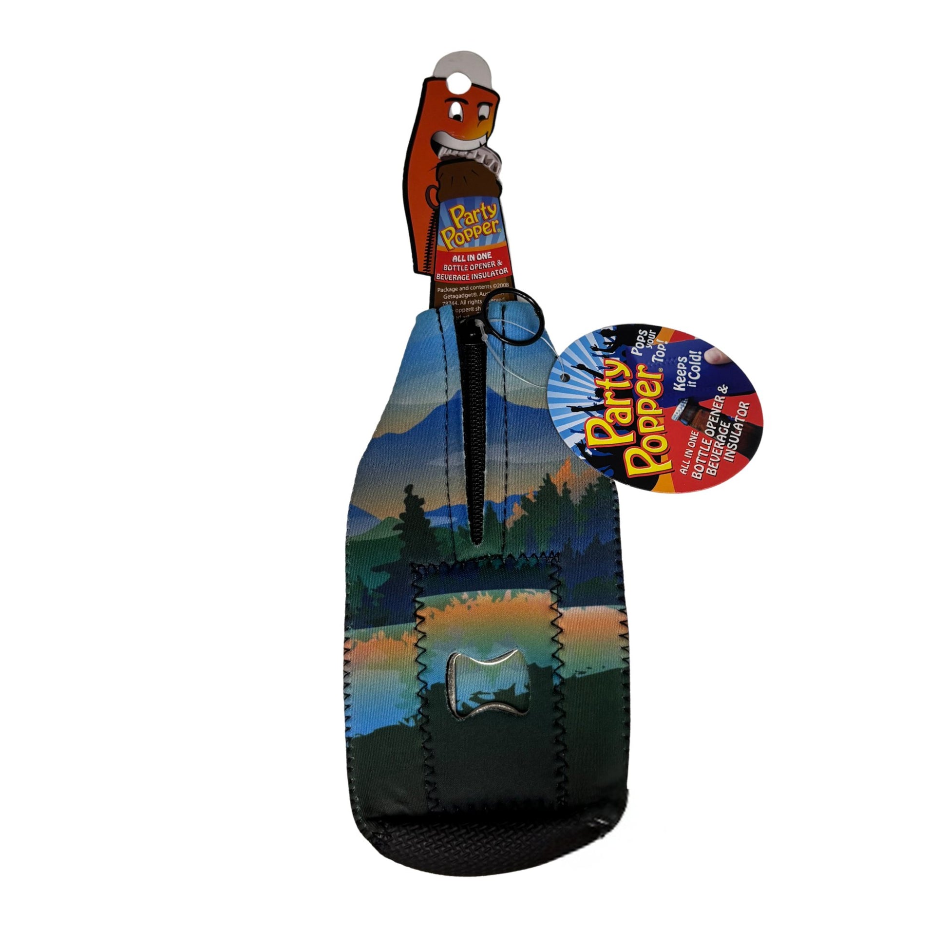 bottle insulator with scenic design