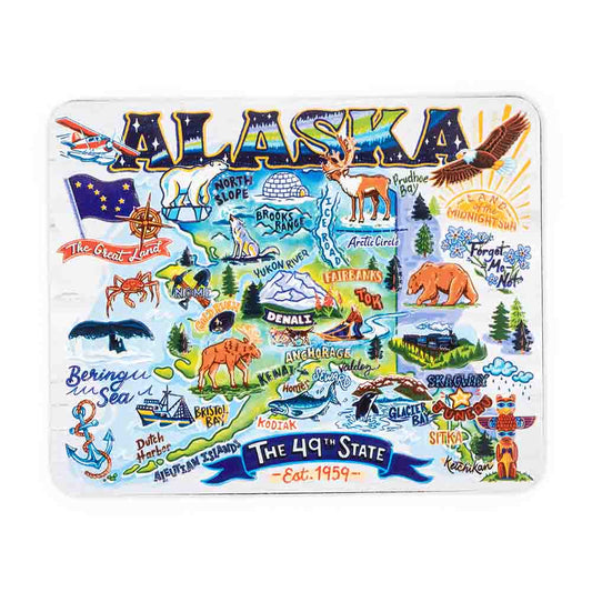 ALASKA MAP EMBOSSED MAGNET