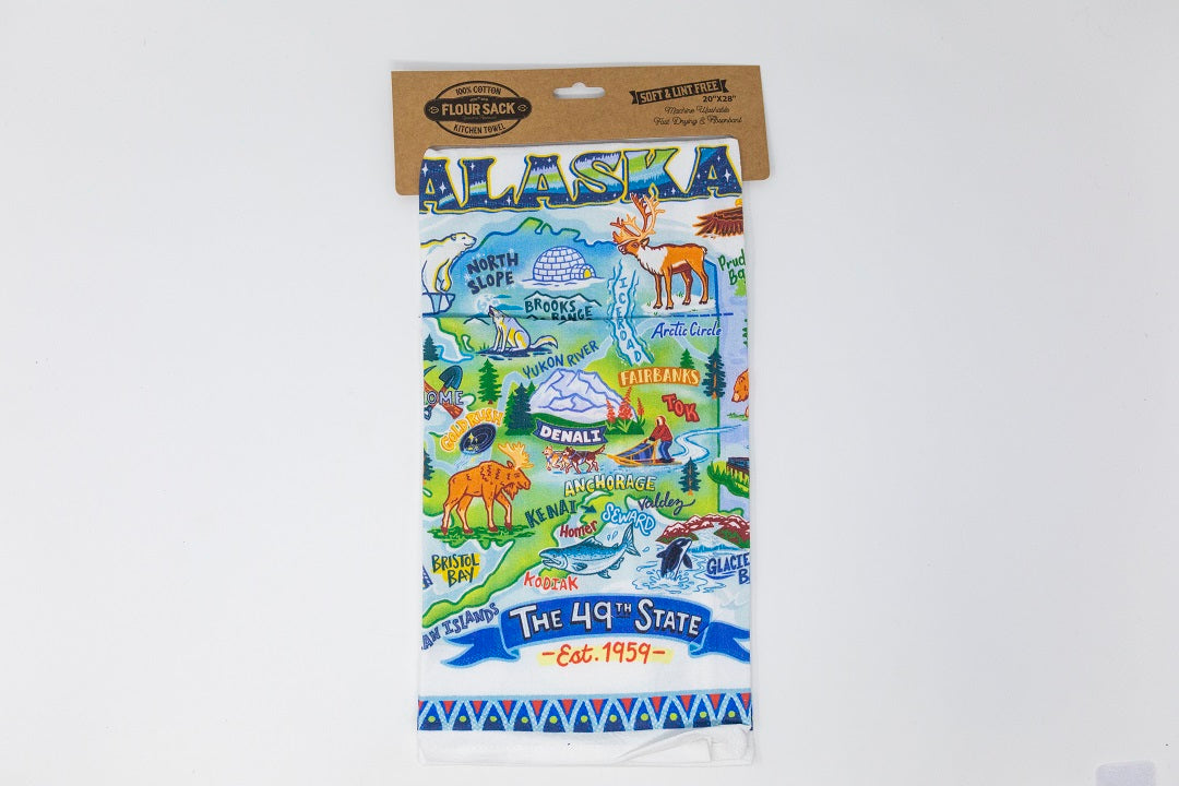 ALASKA MAP DISH TOWEL