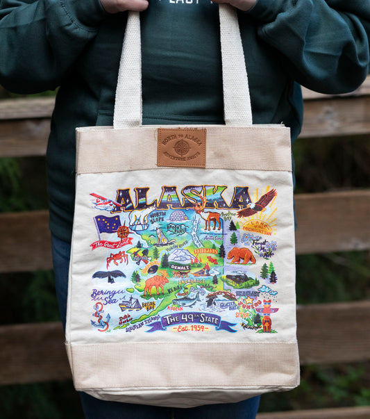 ALASKA MAP TOTE BAG